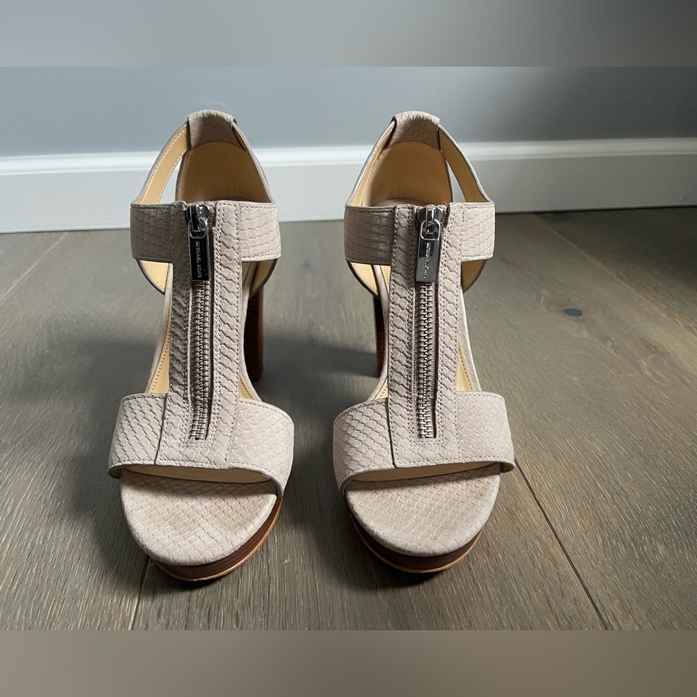 Gray zipper Michael Kors heels